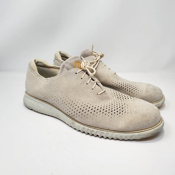 Cole Haan ZeroGrand Cream Suede Perforated Oxford Shoes Men Size 13M Casual Work main image 7
